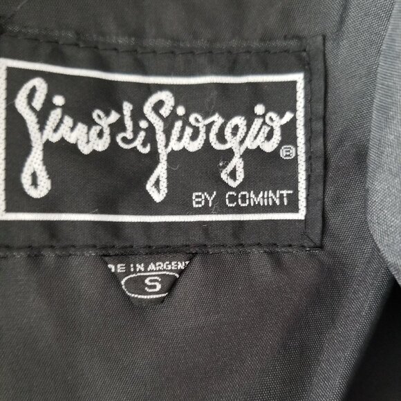 Gino Di Giorgio by Comint Coat Black Leather Texture 80s 90s Lined Size Small - Picture 5 of 8